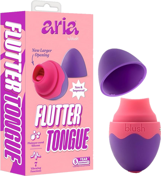 Aria Flutter Tongue – Purple 4.25" | Blush Novelties adult wellness product, body-safe and beginner friendly