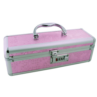 Pink lockable toy box case from TOY BOX, 12x4x4 inches, used for storing and organizing children's toys.