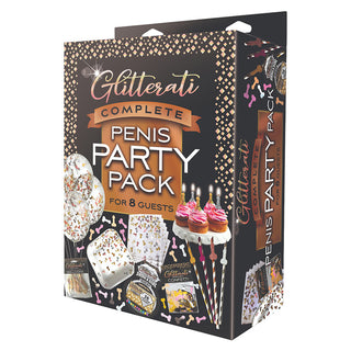 Colorful Glitterati Party Pack Penis party kit by CANDYPRINTS with fun, glittery accessories for adult celebrations.