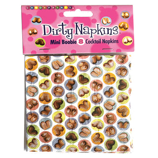 Novelty Dirty Boob Napkins by CANDYPRINTS featuring humorous breast-themed design on paper napkins.