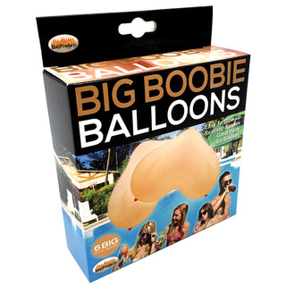 Set of six vanilla novelty boobie balloons by Hott Products, featuring playful and colorful balloon designs.
