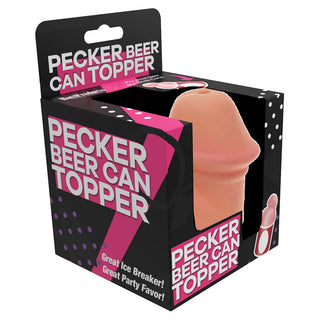Hott Products Pecker Beer Can Topper, novelty metal cap with humorous pecker design for beer cans.