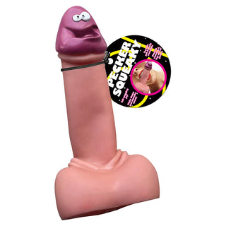 Hott Products Pecker Squeaky Toy with sound box, novelty pet toy in bright colors with playful design and squeaker feature.