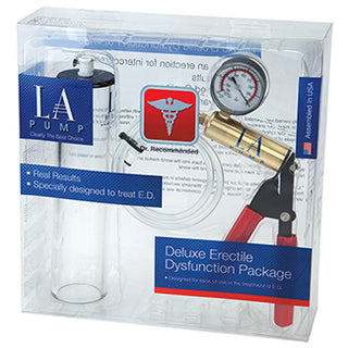 L.A. Pump Deluxe Erectile Dysfunction Pump Package with two 9-inch pumps for male enhancement and therapy.