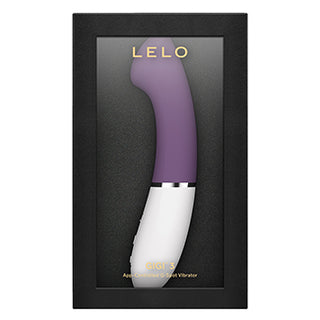 Lelo Gigi 3 platinum vibrator with smooth ergonomic design, shown in a sleek plum color.