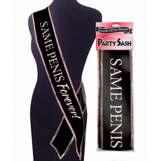 LITTLE GENIE Same Penis Forever Sash, novelty accessory with humorous design and bold print, perfect for fun costumes or parties.