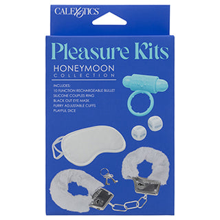 CAL EXOTICS Pleasure Kits Honeymoon Collection vibrators set with various discreet, smooth, and intimate adult toys for couples.