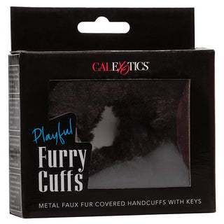 Playful Furry Cuffs-Black - The Essence of Desire
