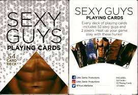 Sexy Guys Playing Cards from LITTLE GENIE, featuring colorful illustrations of stylish men for fun card games.