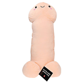 Flesh-colored 12-inch novelty penis plush toy from Shots, featuring realistic design and soft fabric texture.