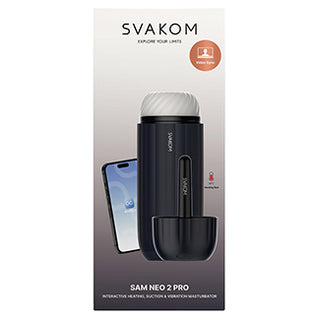 Svakom Sam Neo 2 Pro male masturbator with textured interior and sleek design, shown in a close-up image.