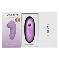 Svakom Pulse Lite Neo lavender vibrator with sleek design and smooth surface, ideal for personal pleasure and intimate use.