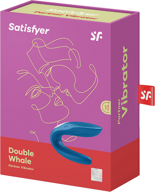 Satisfyer Double Whale Partner Vibrator-Blue adult wellness product, body-safe and beginner friendly