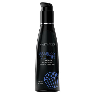 Wicked Aqua Flavored Lube-Blueberry Muffin 4oz - The Essence of Desire