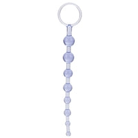 Purple First Time Love Beads anal toy by CAL EXOTICS featuring multiple smooth beads for beginner-friendly pleasure.